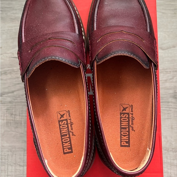 PIKOLINOS ALDAYA W8J-3541 GARNET Leather Loafers - BRAND NEW IN BOX sz 36/6 - Picture 2 of 11